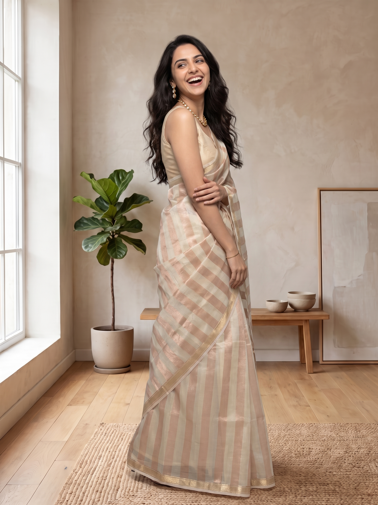 Meherbaan Kora Tissue Saree