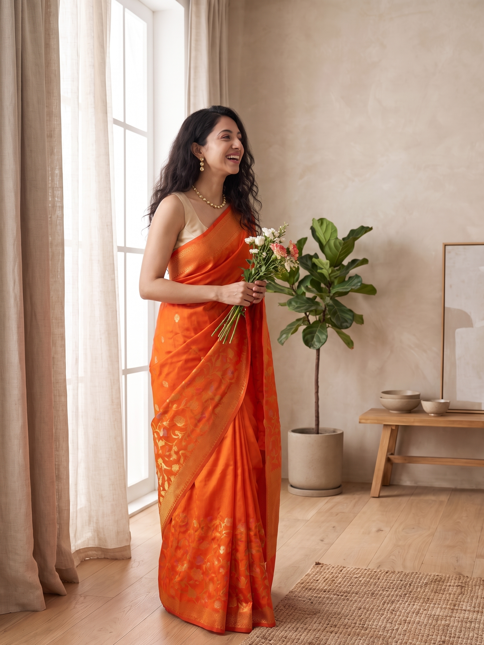 Genda Gul Banarasi Silk Saree