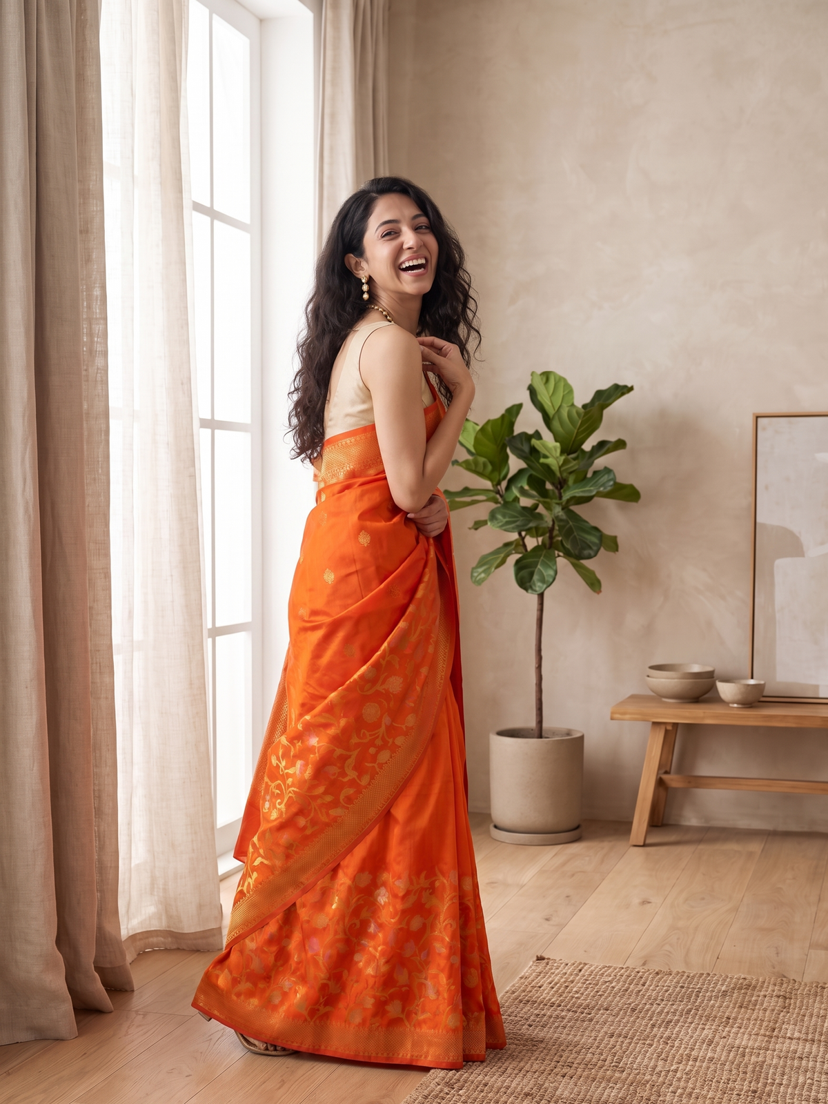 Genda Gul Banarasi Silk Saree