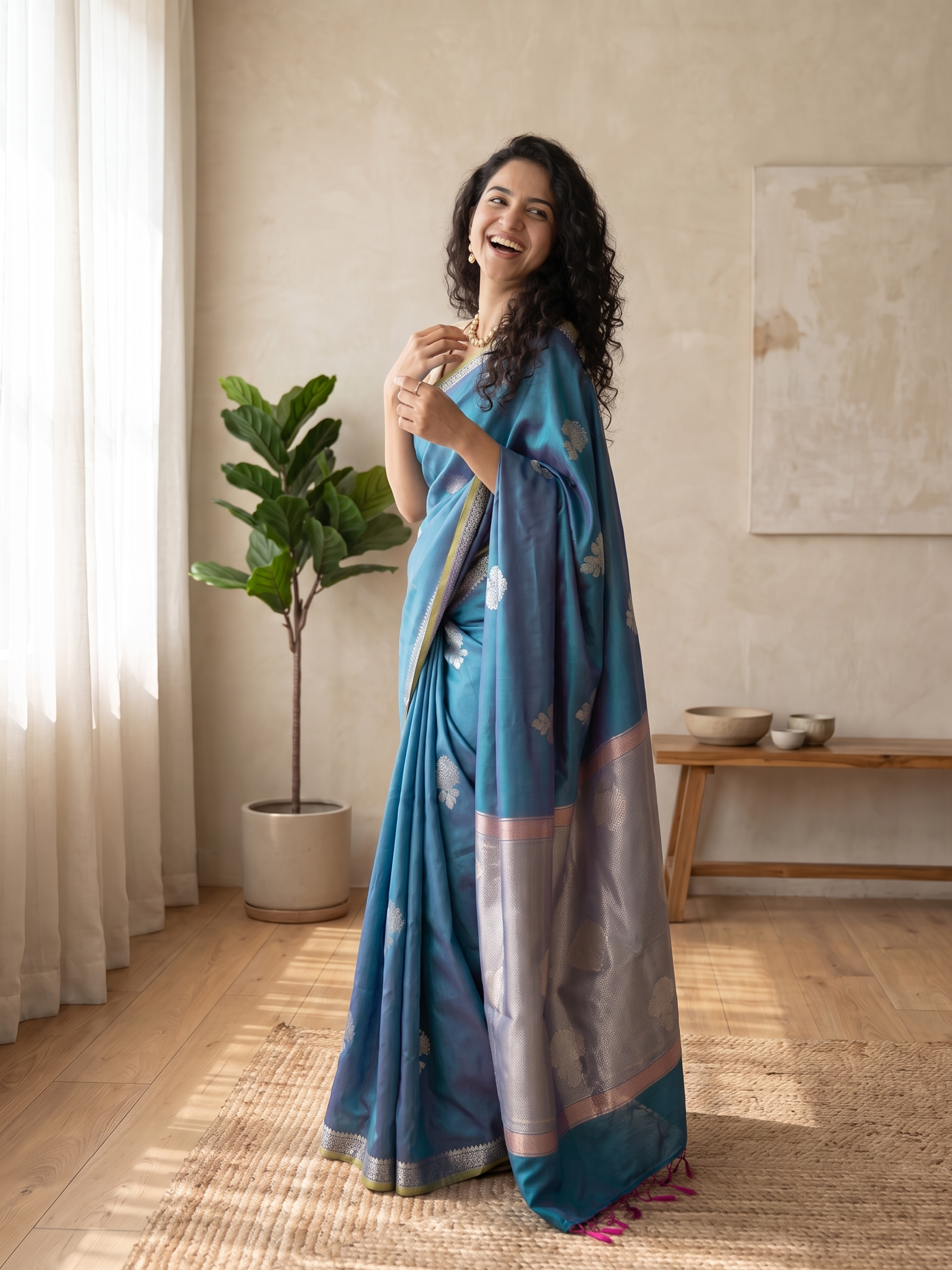 Shabnam Tussar Silk Banarasi Saree