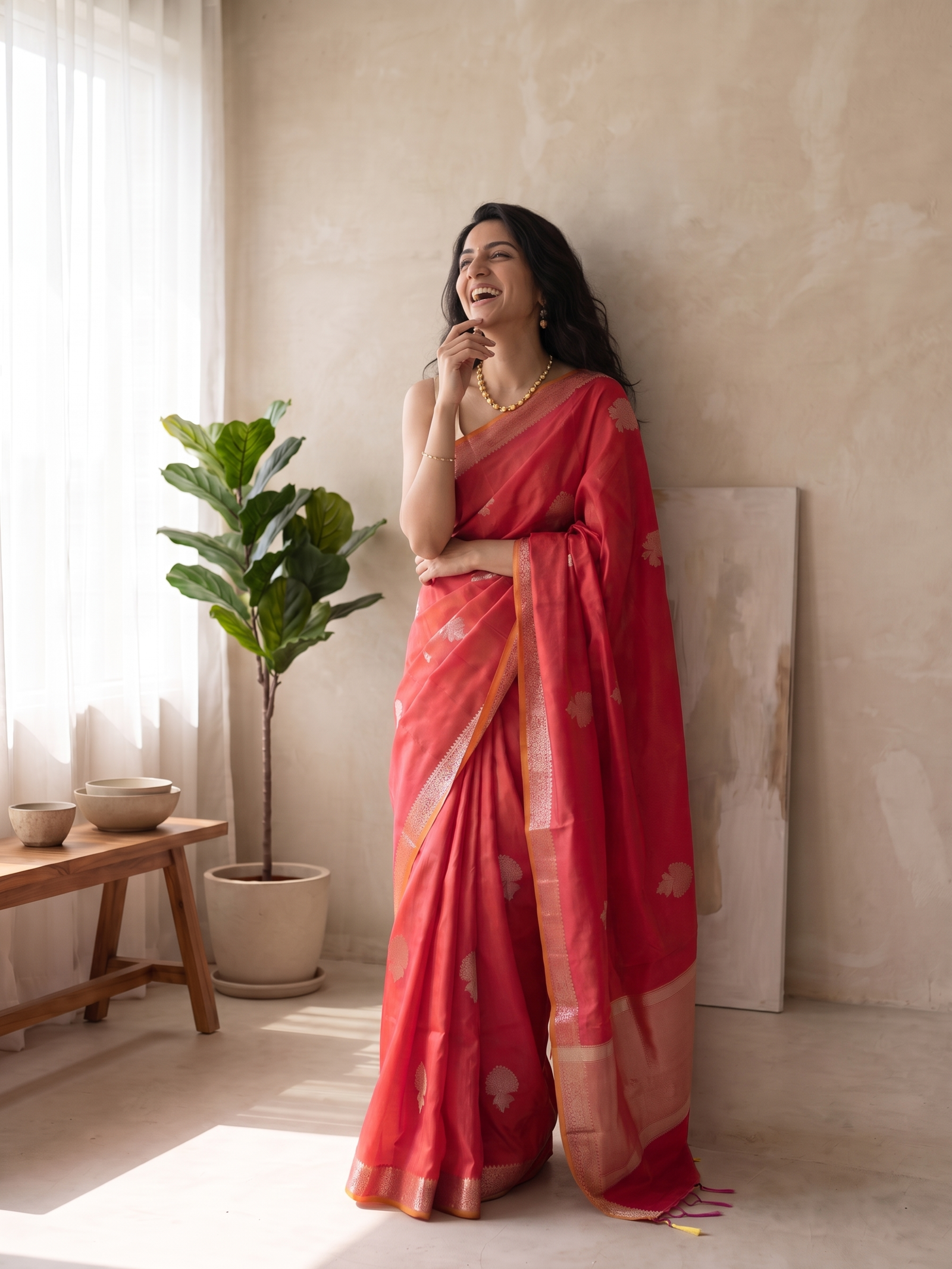 Kumkum Red Banarasi Silk Saree