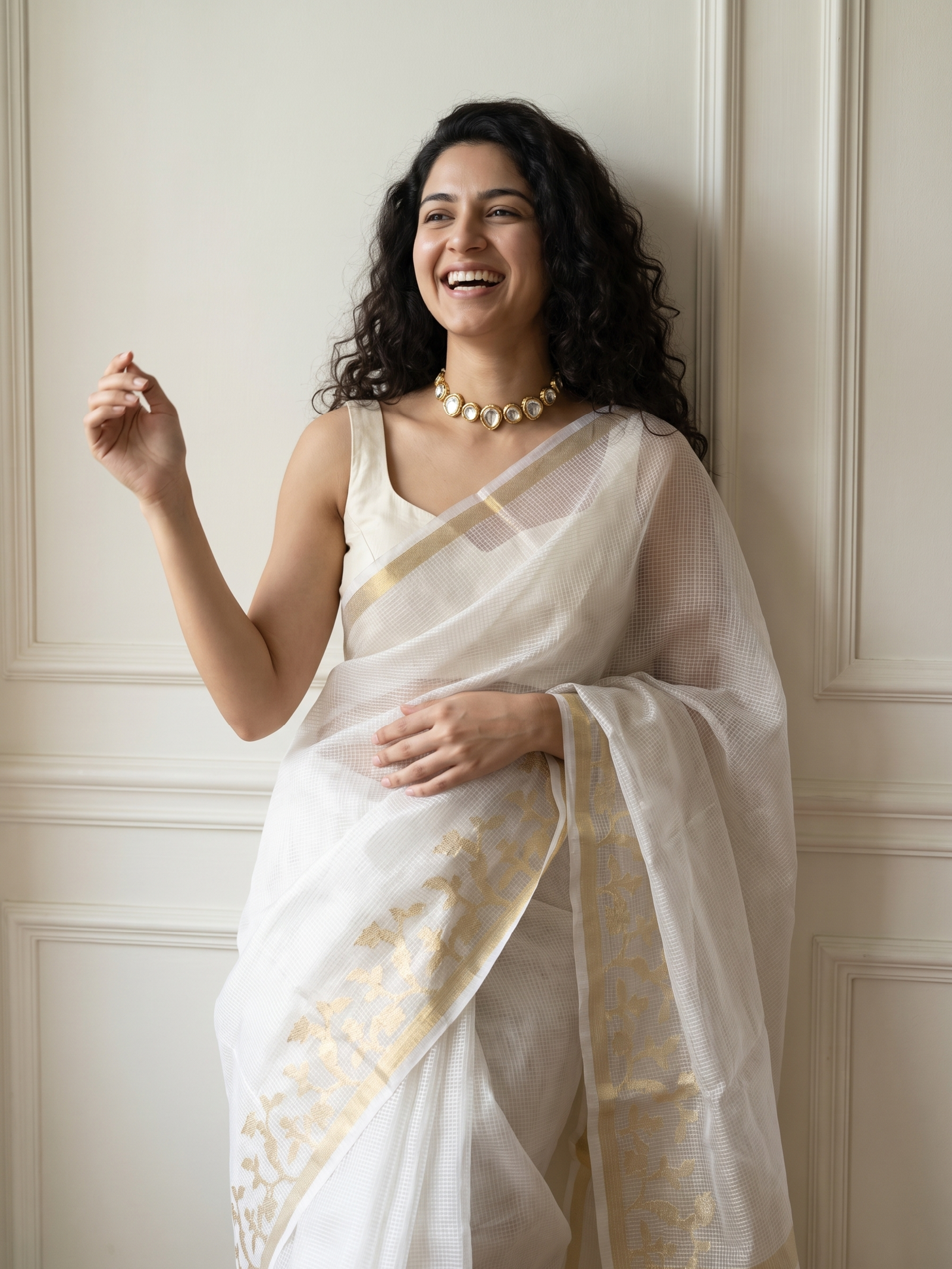 Moti Resham Kota Tissue Saree