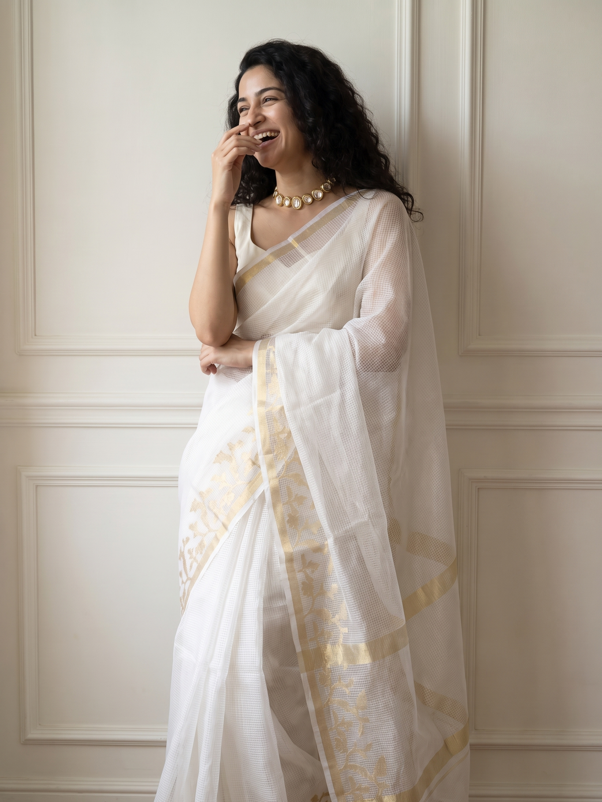 Moti Resham Kota Tissue Saree