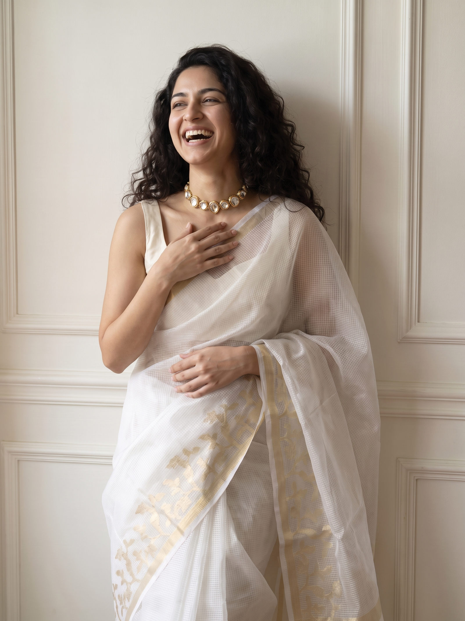 Moti Resham Kota Tissue Saree