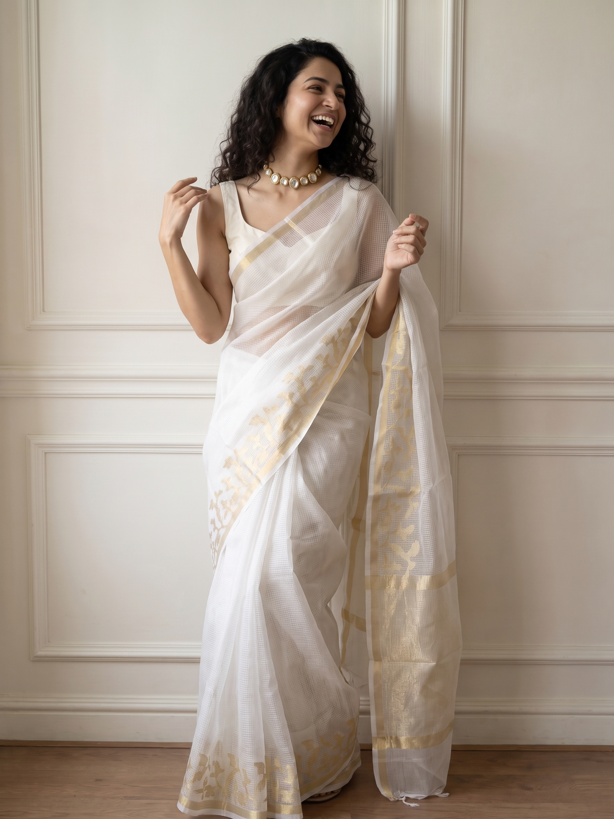Moti Resham Kota Tissue Saree