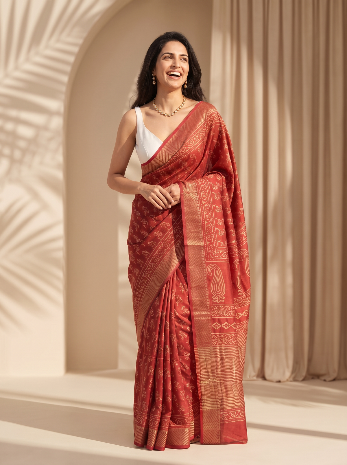 Kusumika Maheshwari Cotton Silk Saree