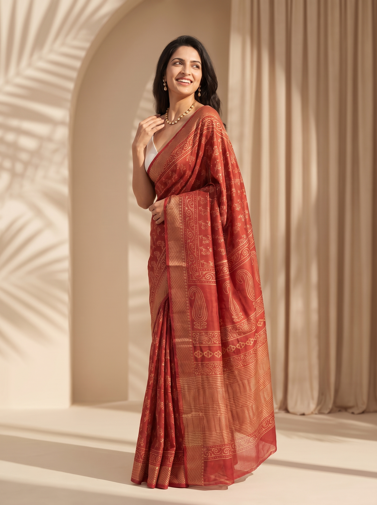 Kusumika Maheshwari Cotton Silk Saree