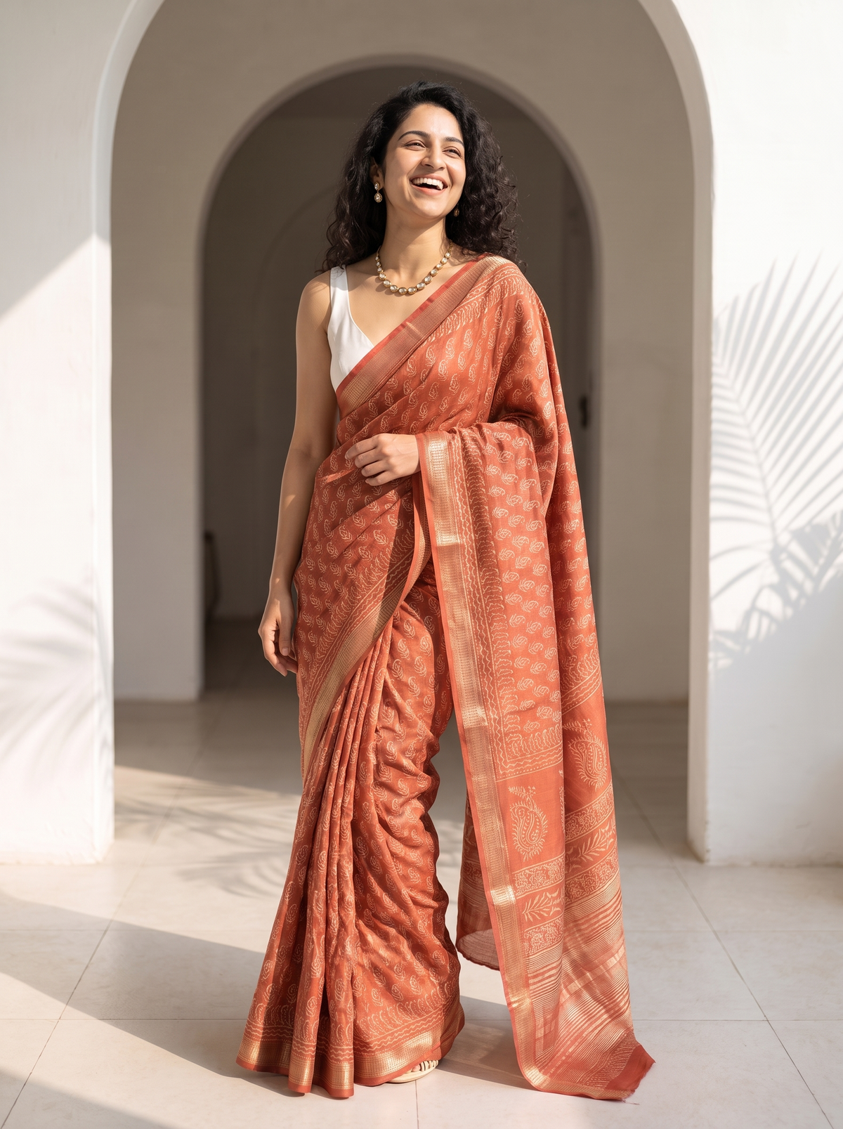Kumudini Maheshwari Cotton Silk Saree