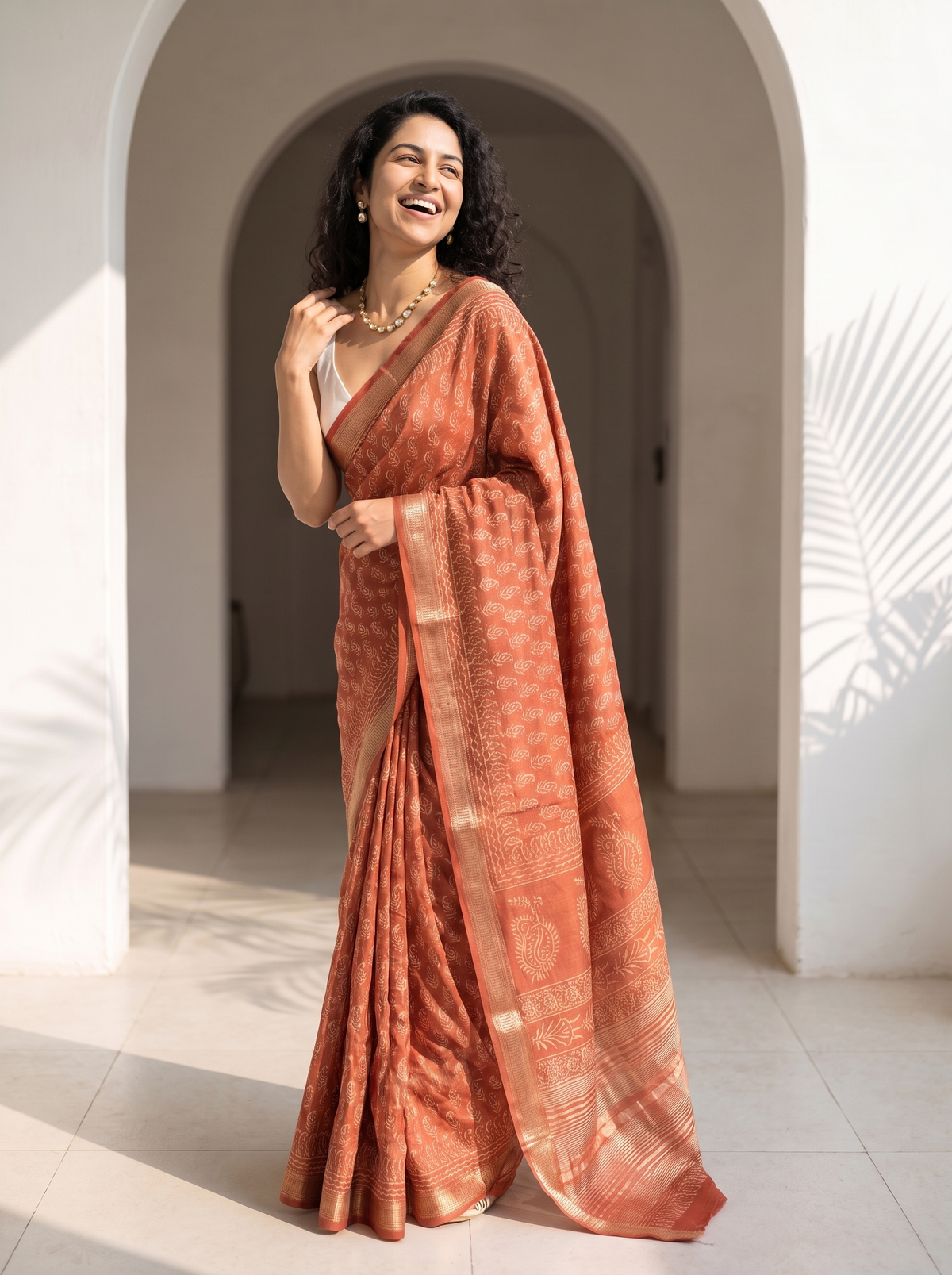 Kumudini Maheshwari Cotton Silk Saree