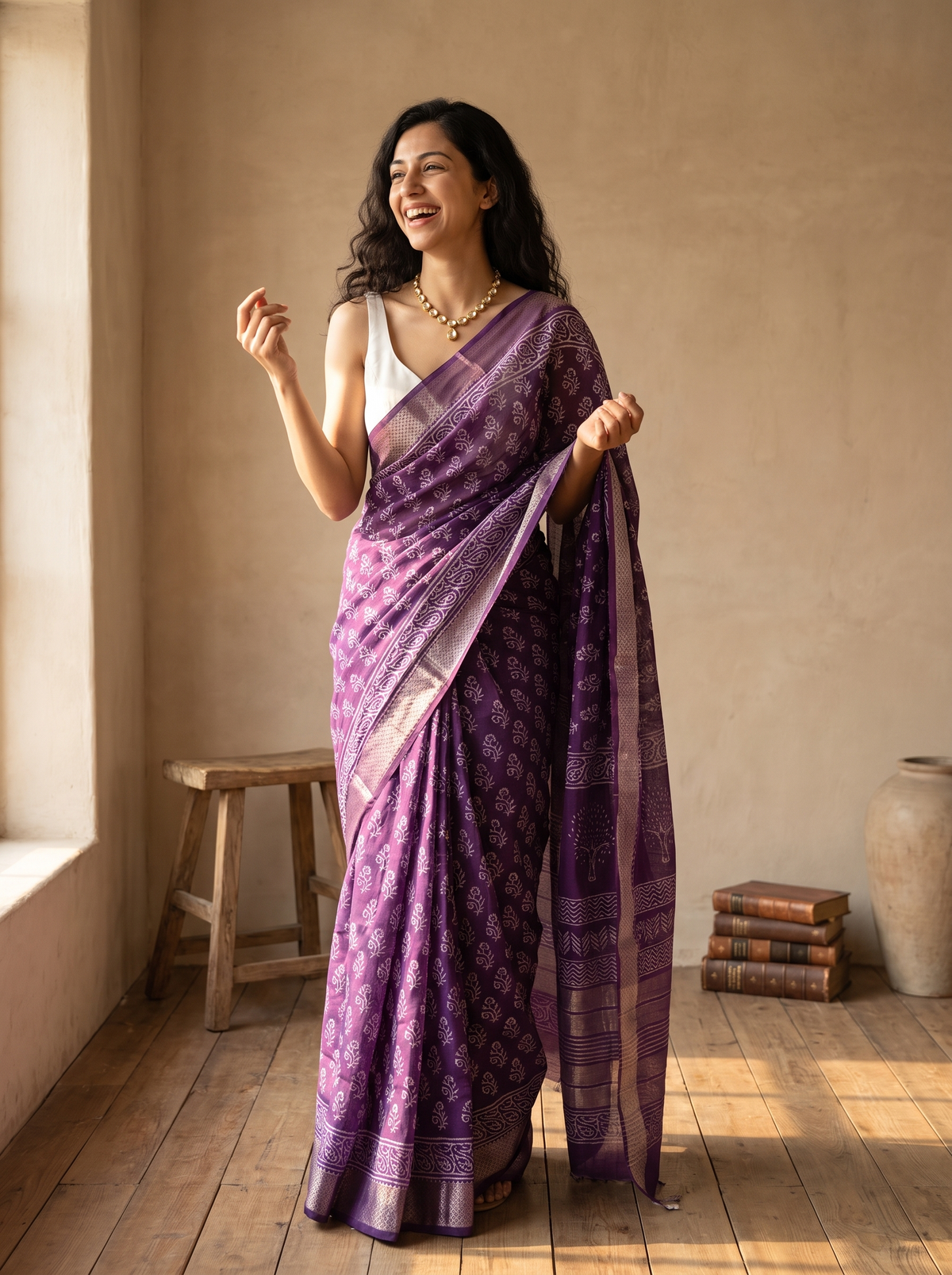 Shyamali Maheshwari Cotton Silk Saree