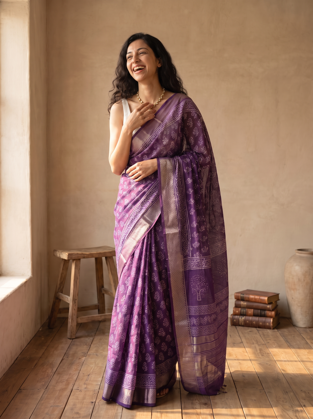Shyamali Maheshwari Cotton Silk Saree
