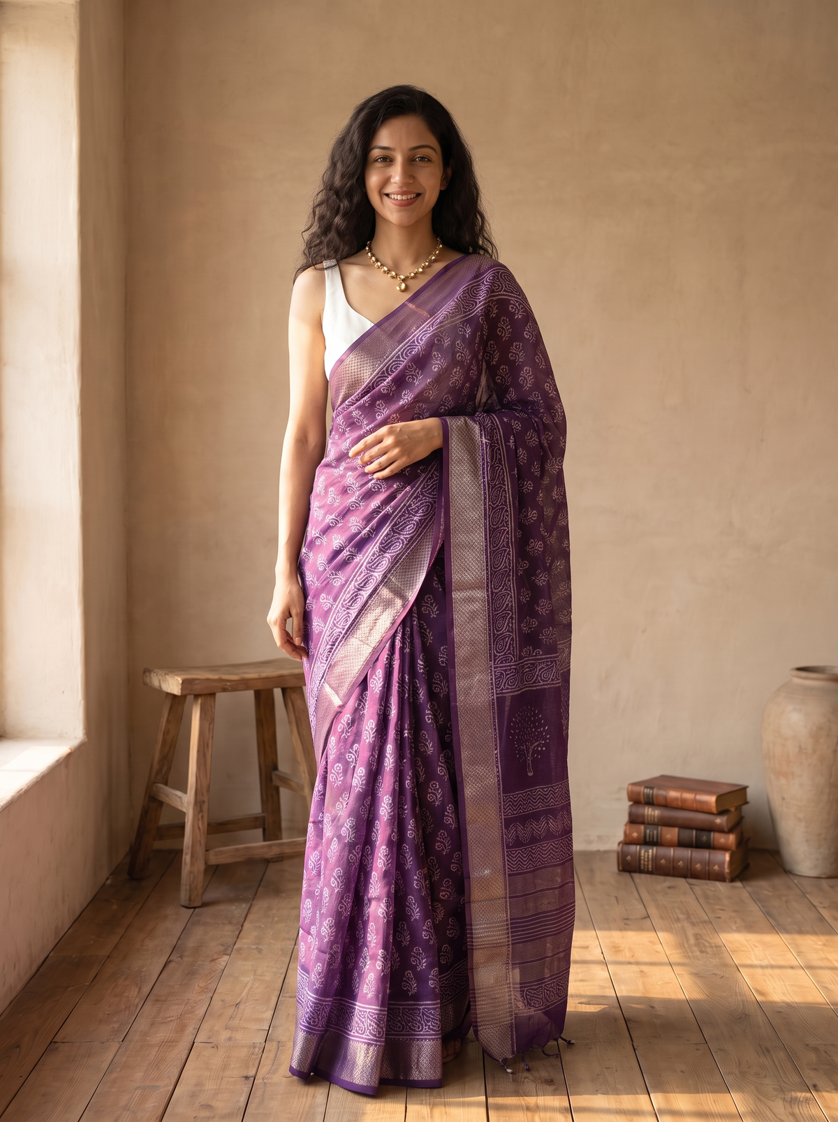 Shyamali Maheshwari Cotton Silk Saree
