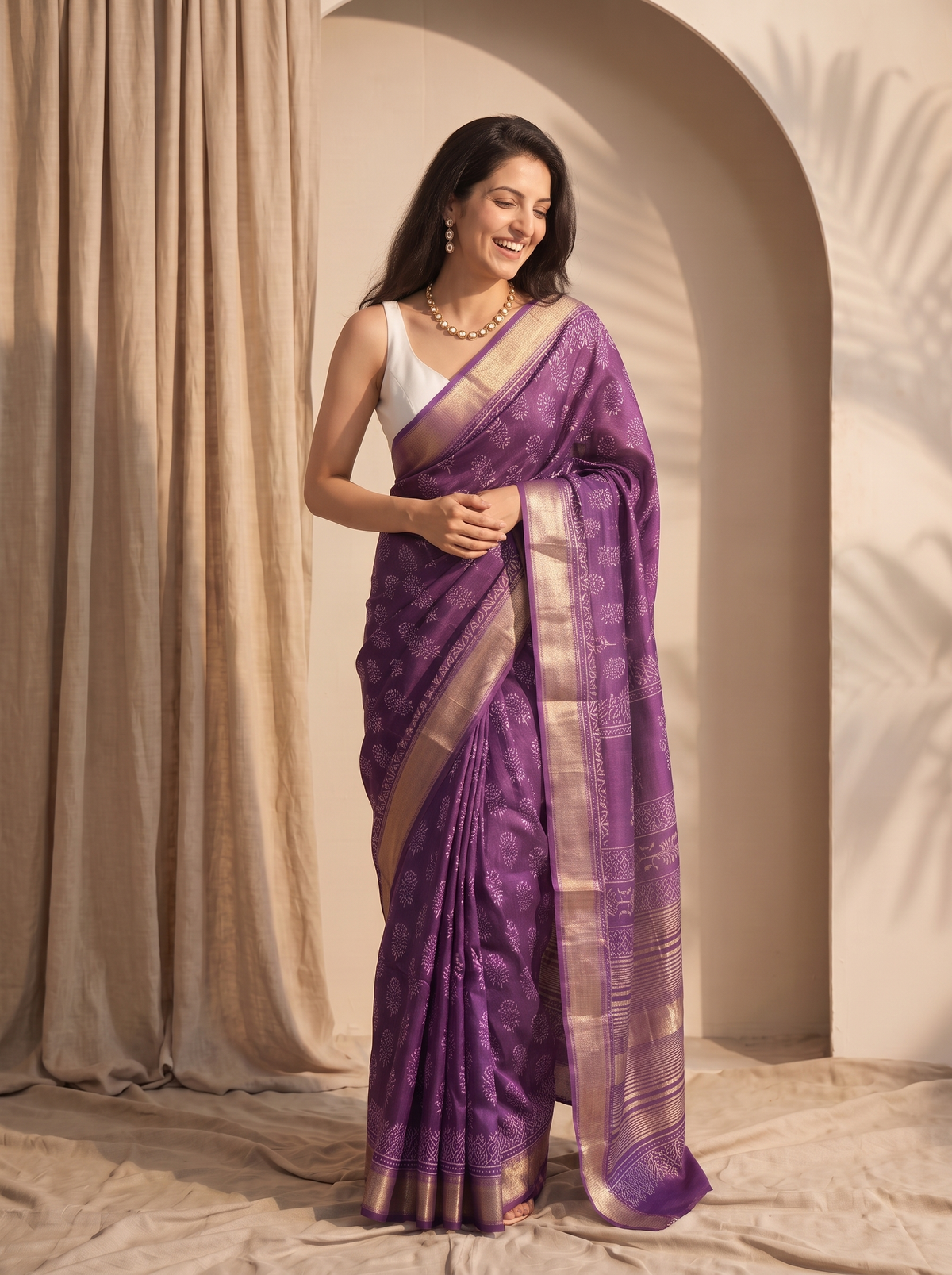 Shyamali Maheshwari Sotton Silk Saree