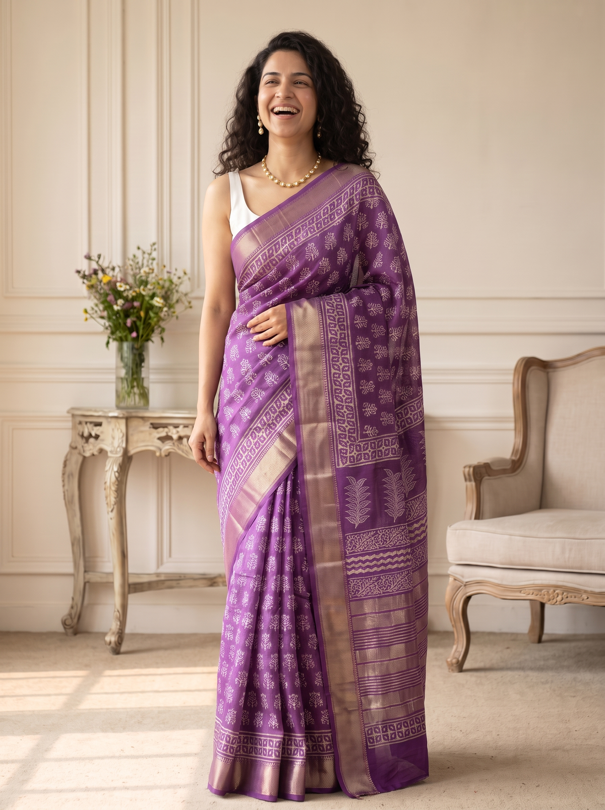 Shehzadi Maheshwari Cotton Silk Saree