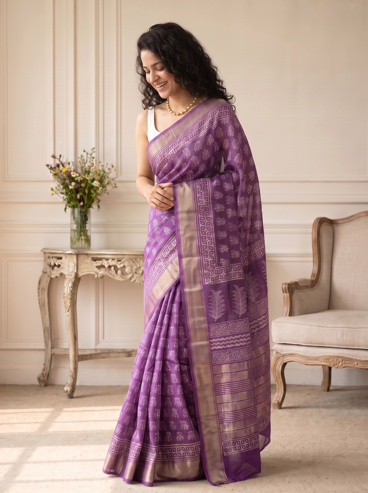 Shehzadi Maheshwari Cotton Silk Saree