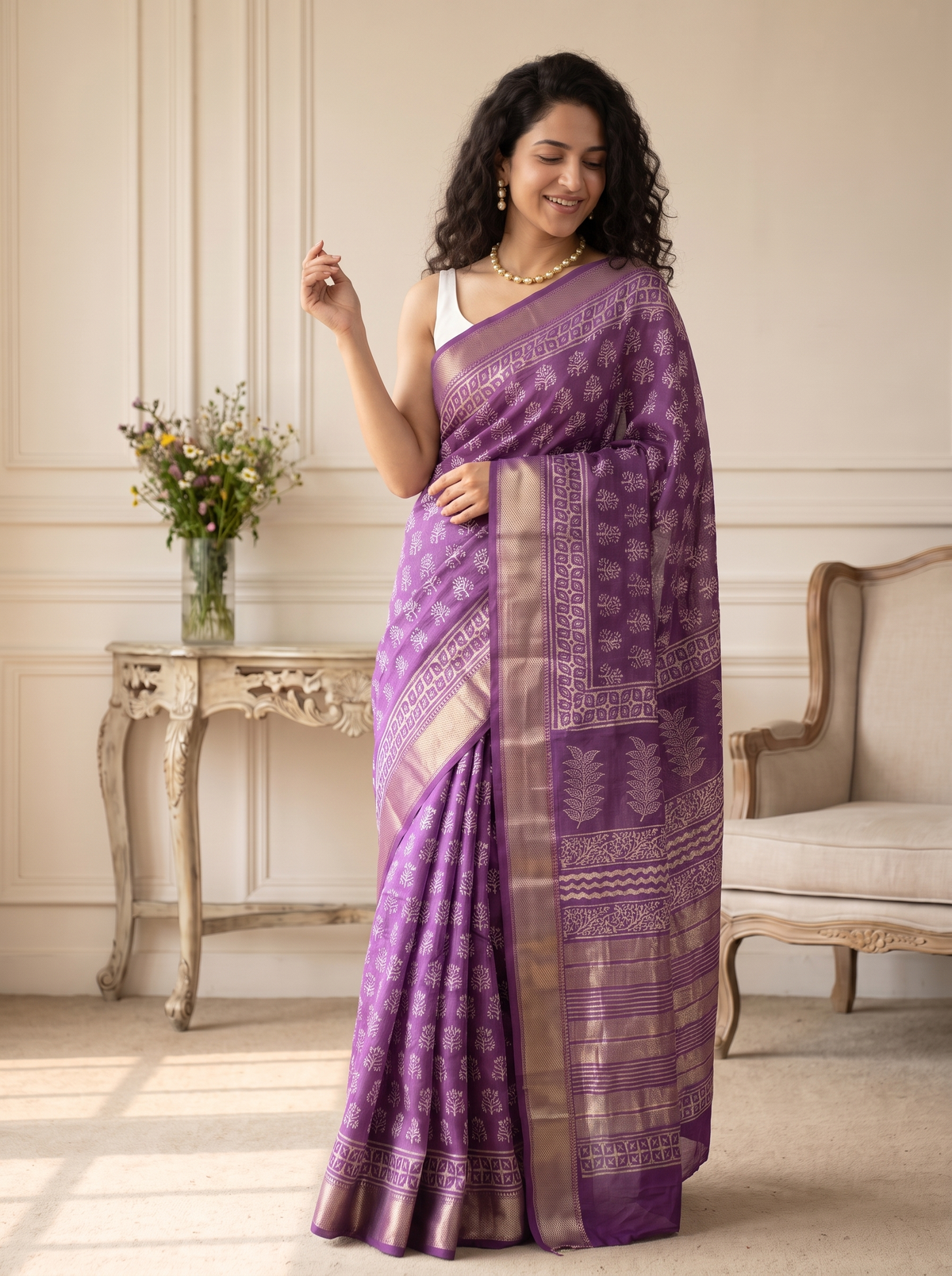 Shehzadi Maheshwari Cotton Silk Saree