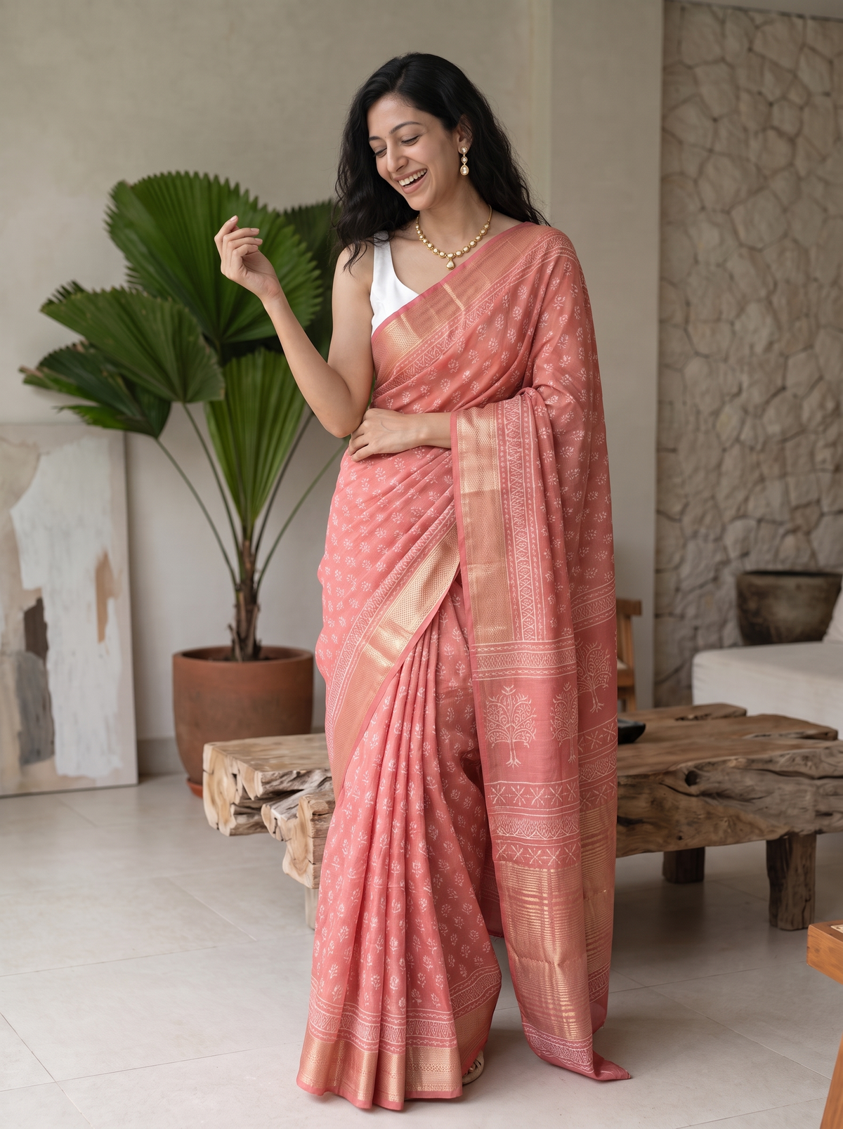 Nazm Maheshwari Cotton Silk Saree