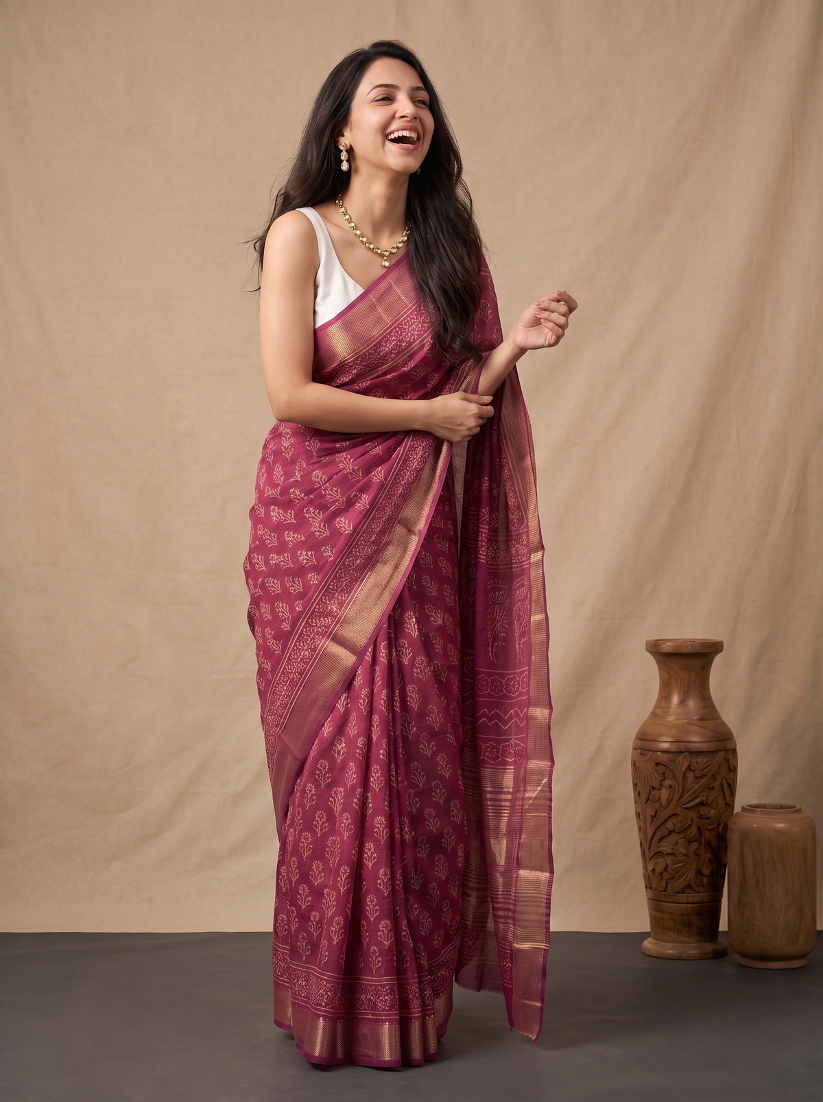Chandralekha Maheshwari Cotton Silk Saree