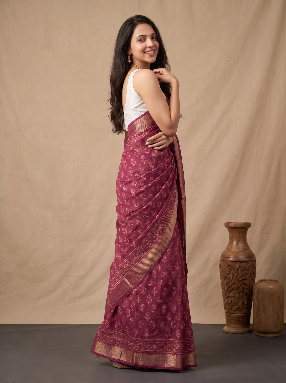 Chandralekha Maheshwari Cotton Silk Saree