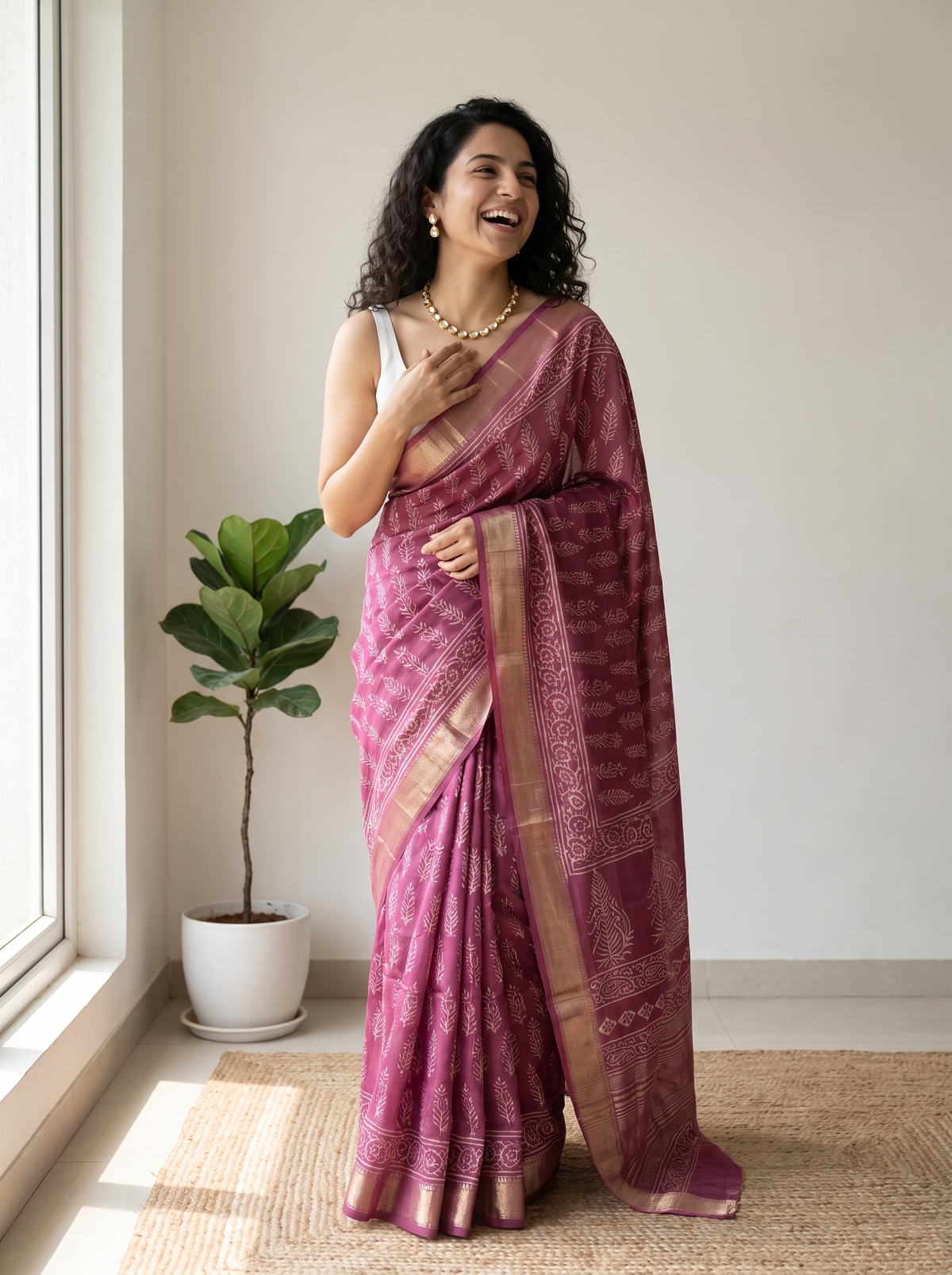 Petal Grace Maheshwari Cotton Silk Saree