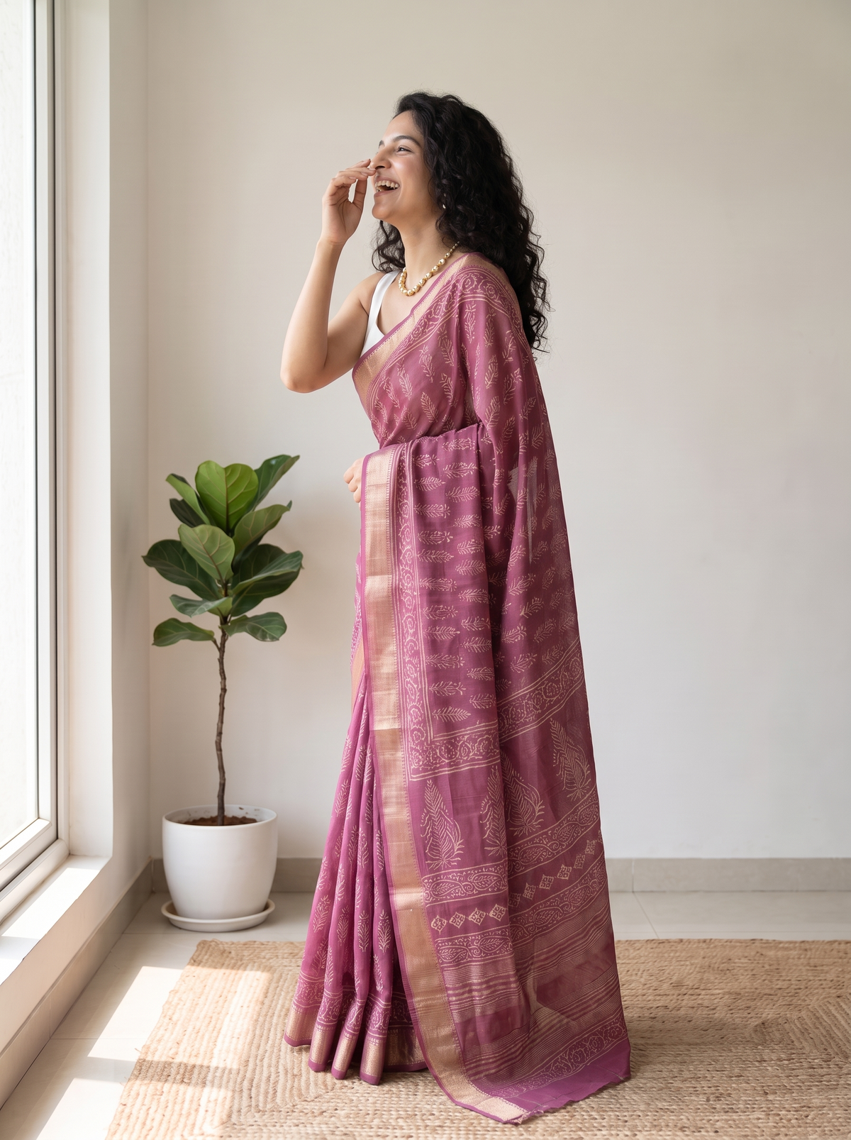 Petal Grace Maheshwari Cotton Silk Saree