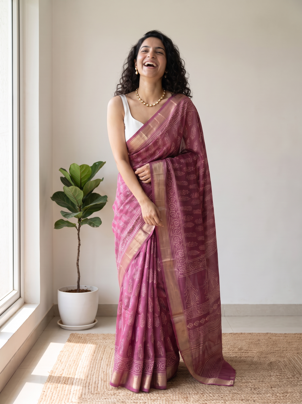 Petal Grace Maheshwari Cotton Silk Saree