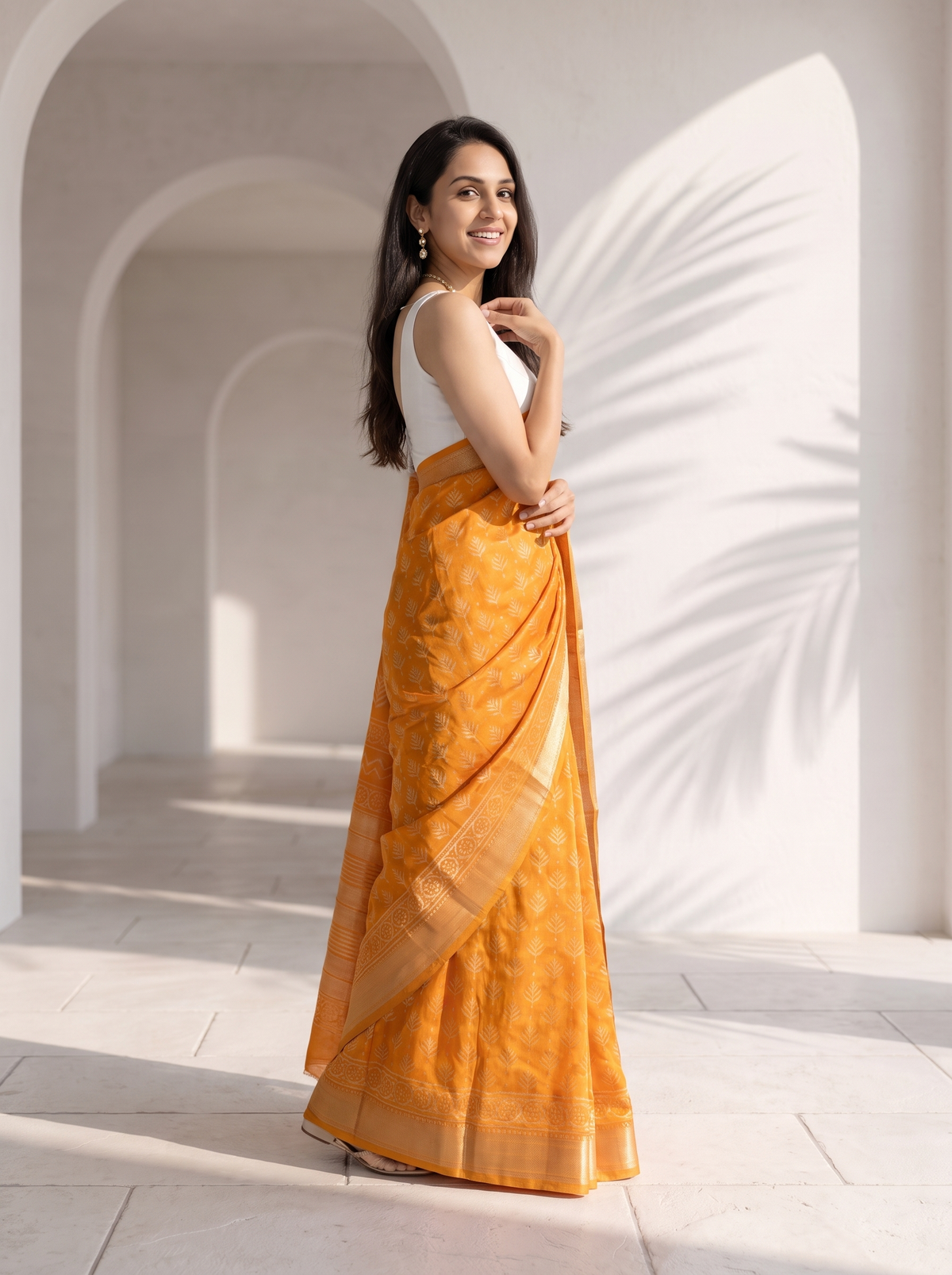 Peetambari Maheshwari Cotton Silk Saree