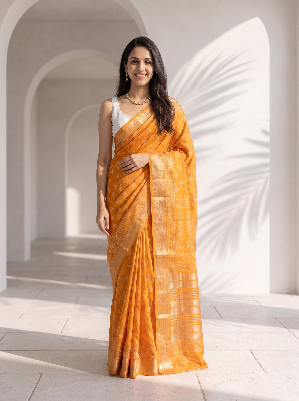 Peetambari Maheshwari Cotton Silk Saree