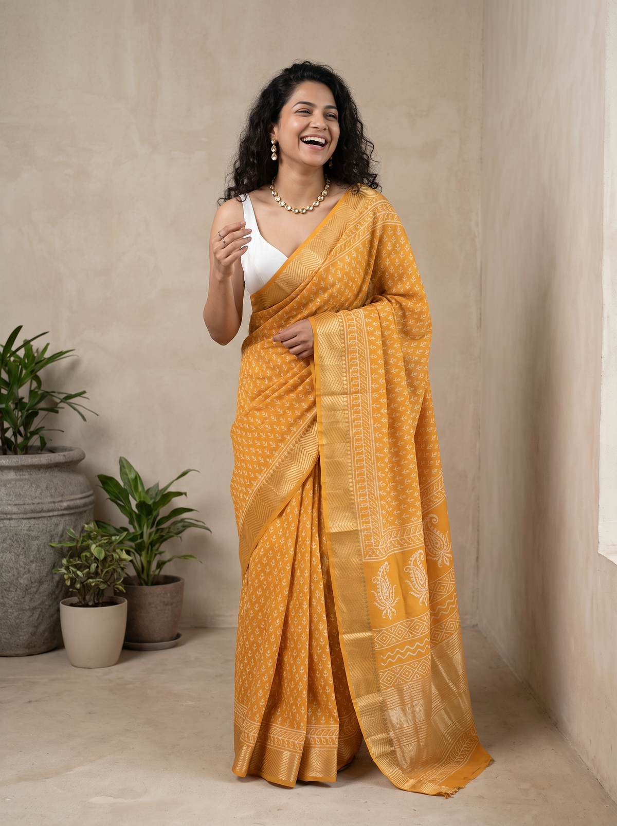 Kanak Royale Maheshwari Cotton Silk Saree