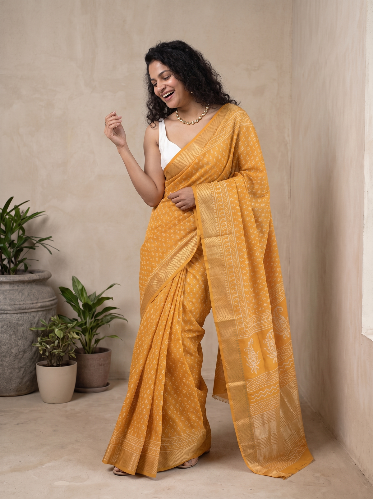 Kanak Royale Maheshwari Cotton Silk Saree