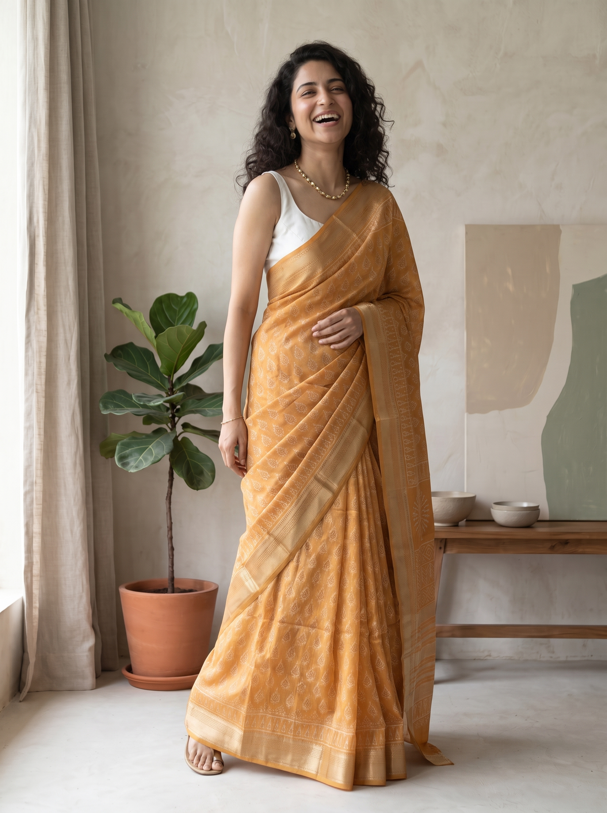 Sunbeam Maheshwari Cotton Silk Saree