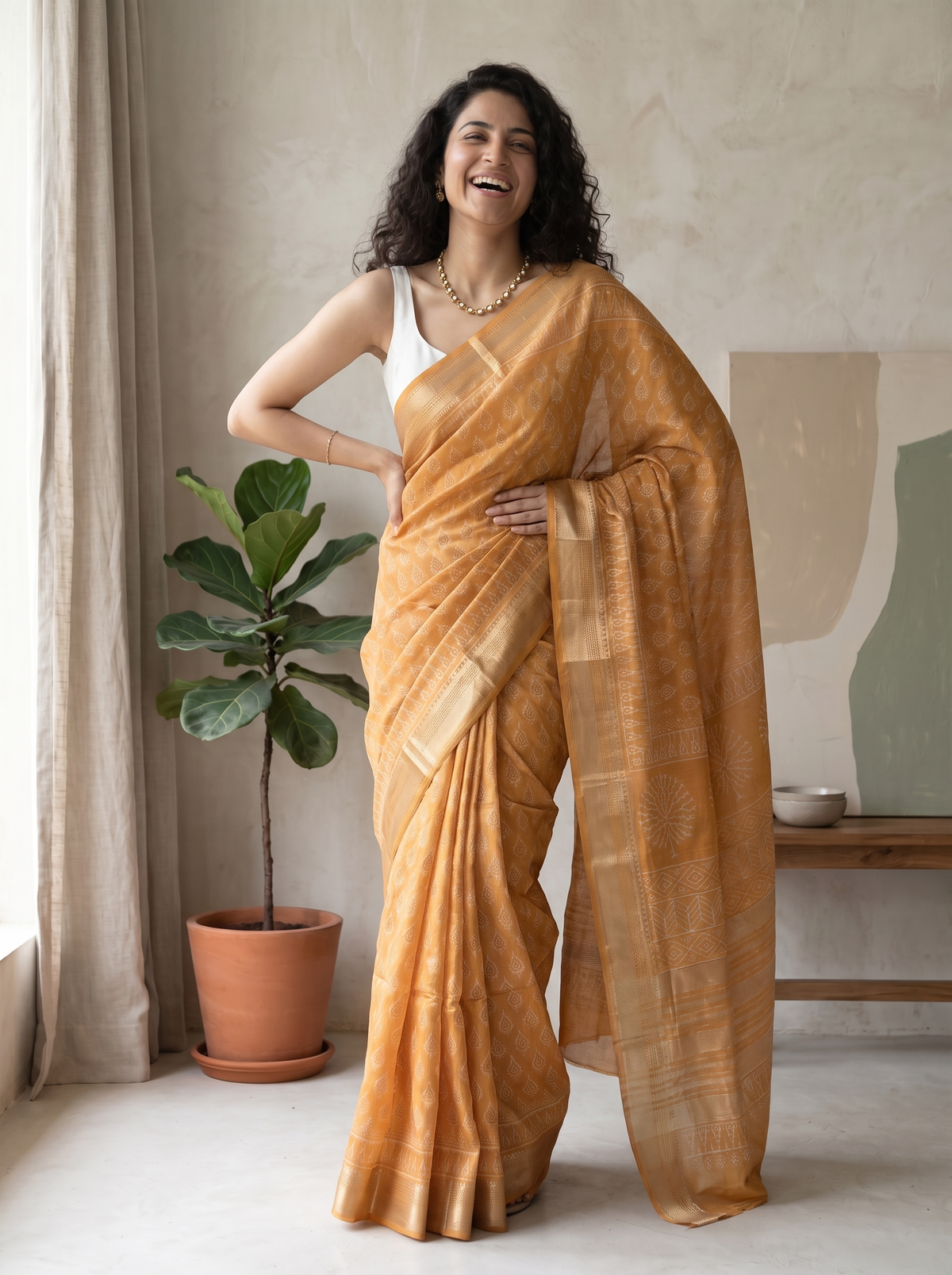 Sunbeam Maheshwari Cotton Silk Saree
