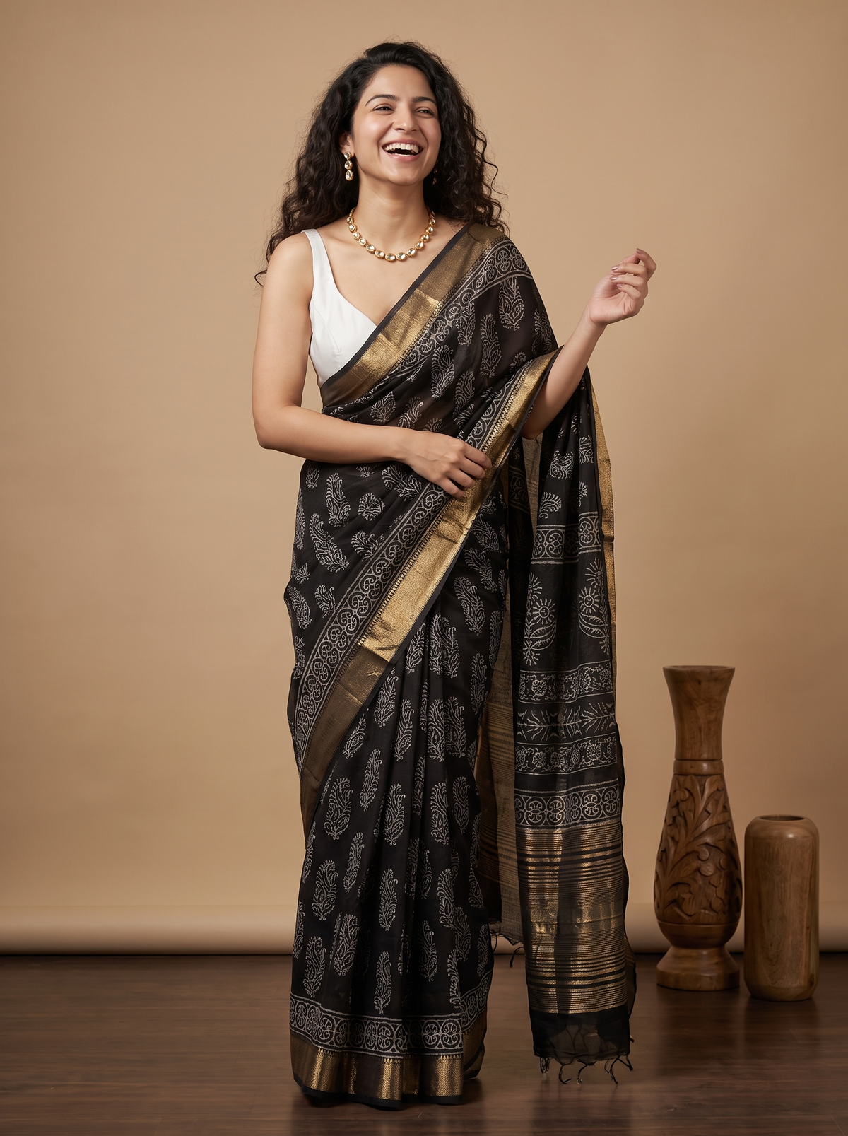 Kaali Haseena Maheshwari Cotton Silk Saree