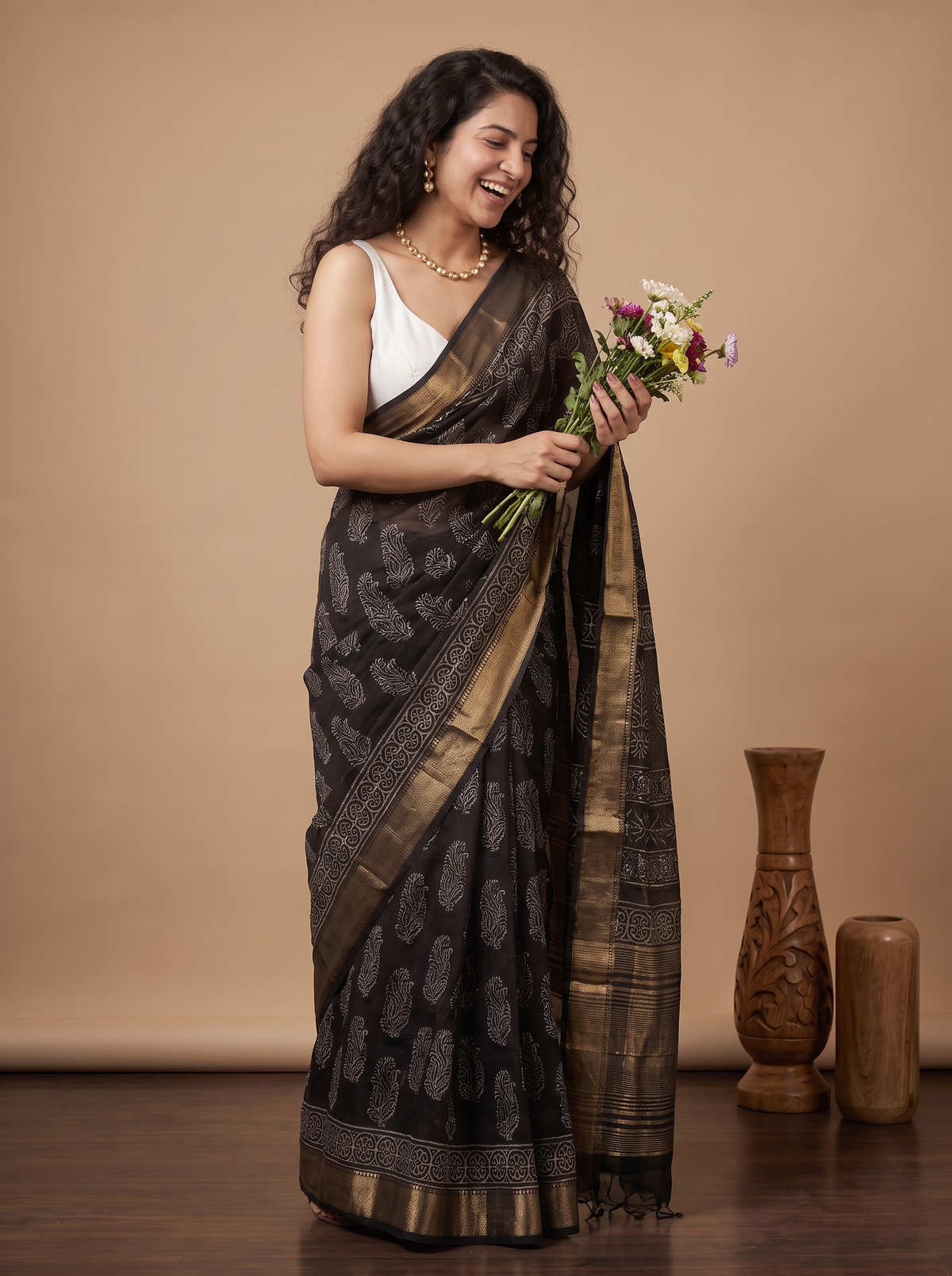 Kaali Haseena Maheshwari Cotton Silk Saree