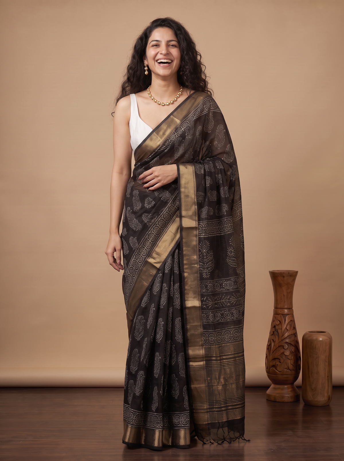 Kaali Haseena Maheshwari Cotton Silk Saree