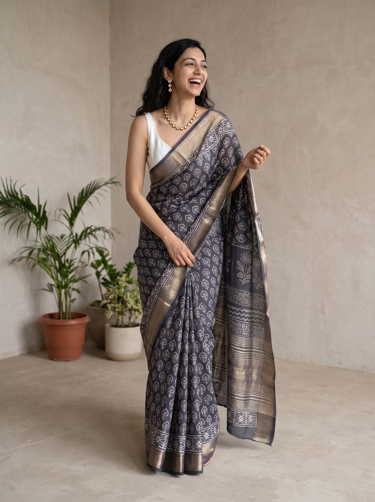 Darblue Maheshwari Cotton Silk Saree