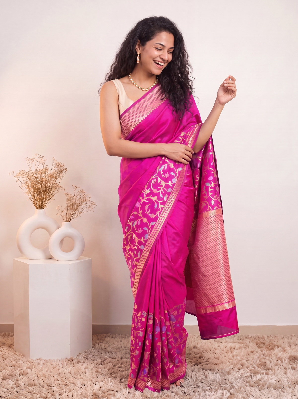 Rani Magenta Banarasi Silk Saree