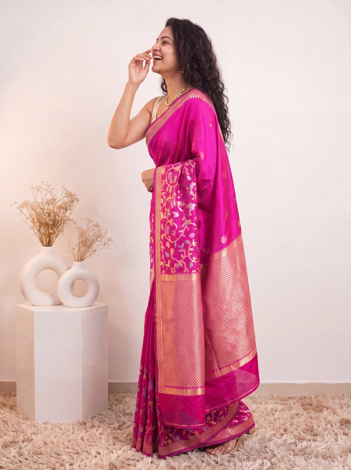 Rani Magenta Banarasi Silk Saree