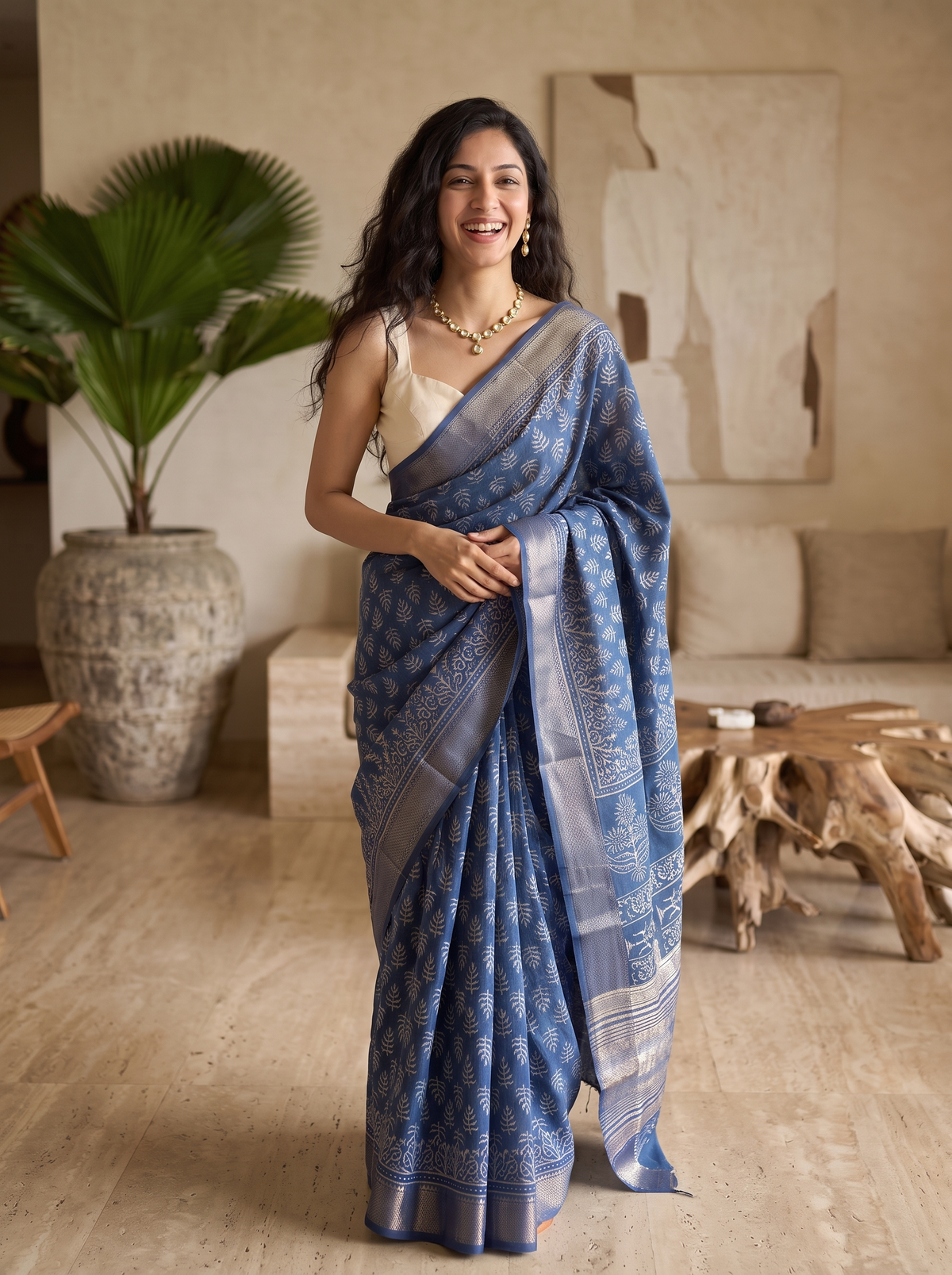 Swarna Maheshwari Cotton Silk Saree