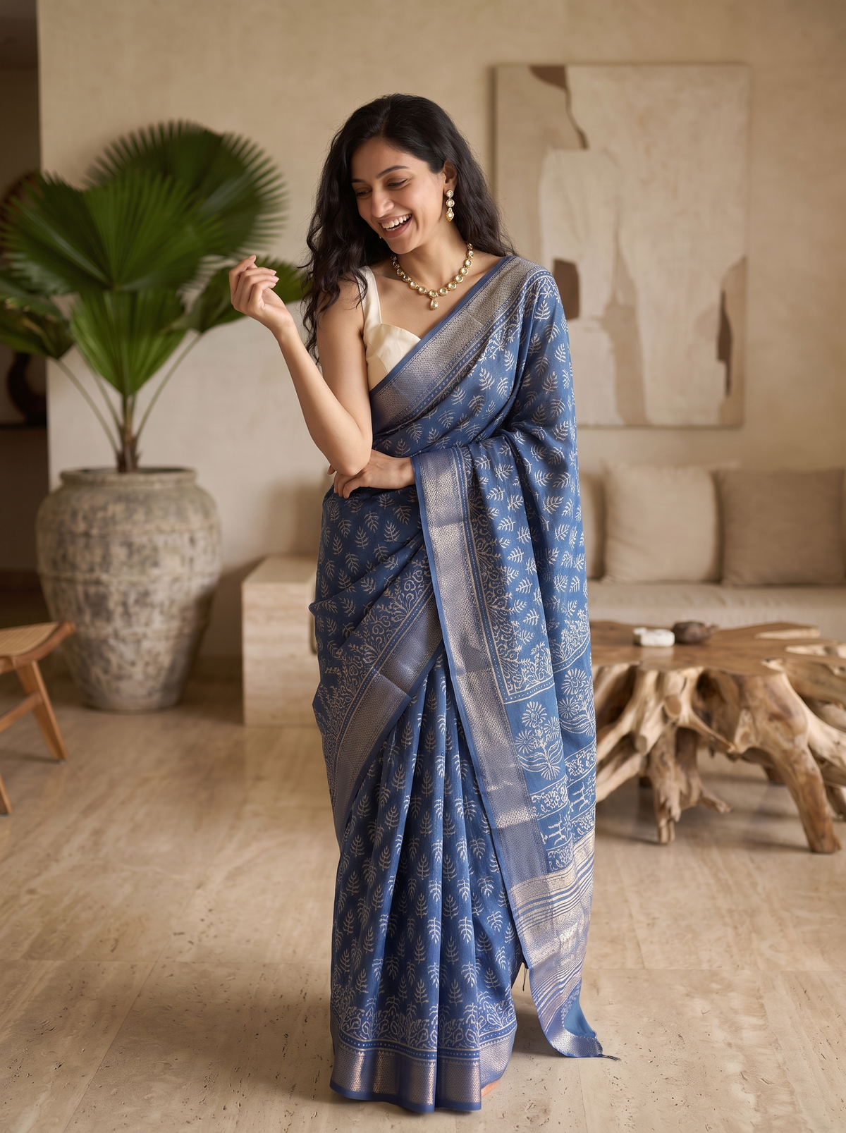 Swarna Maheshwari Cotton Silk Saree