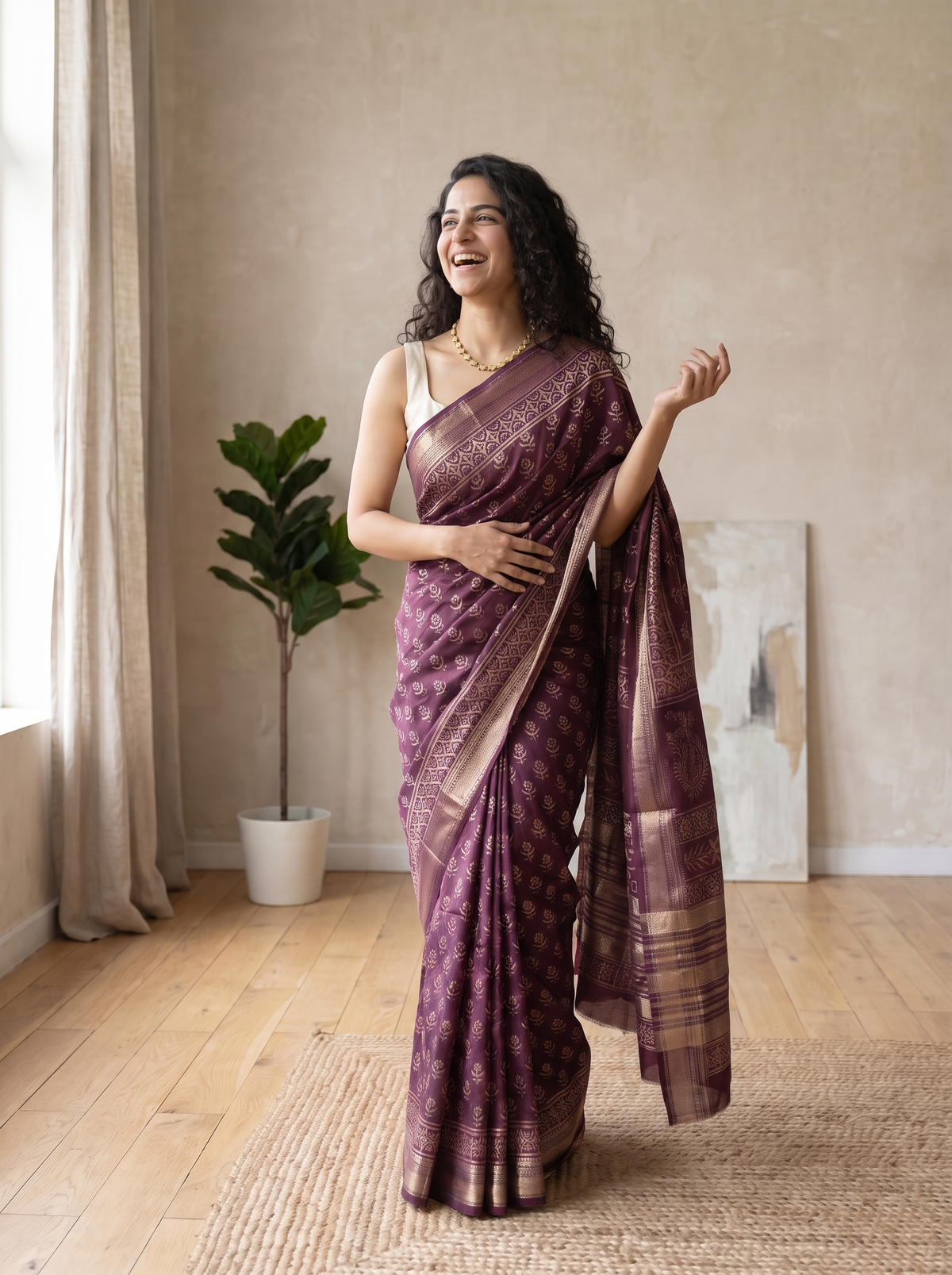 Riyasat Maheshwari Cotton Silk Saree
