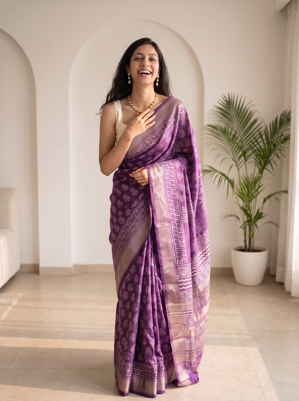 Saawani Maheshwari Cotton Silk Saree