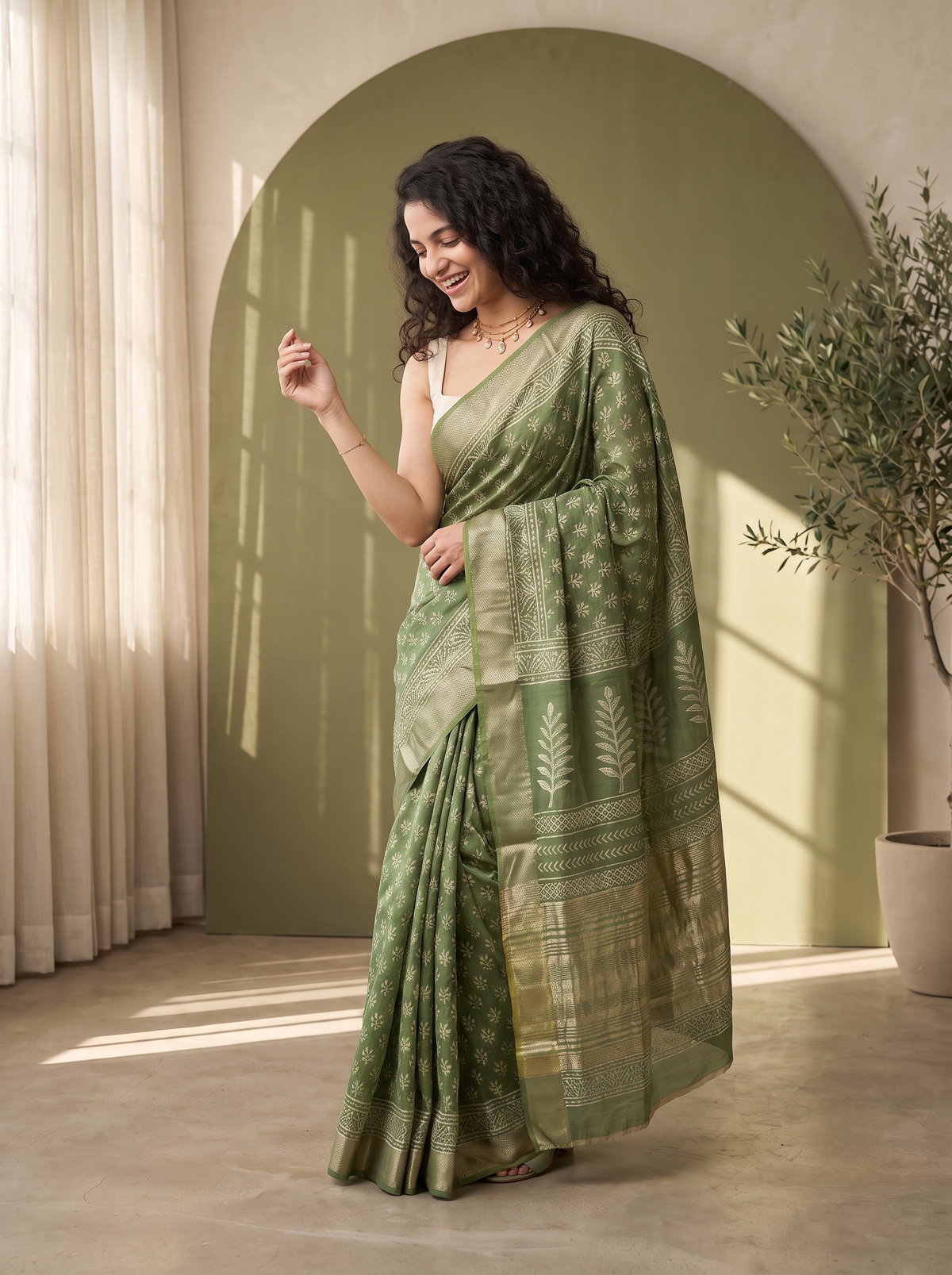 Rajlakshmi Maheshwari Cotton Silk Saree