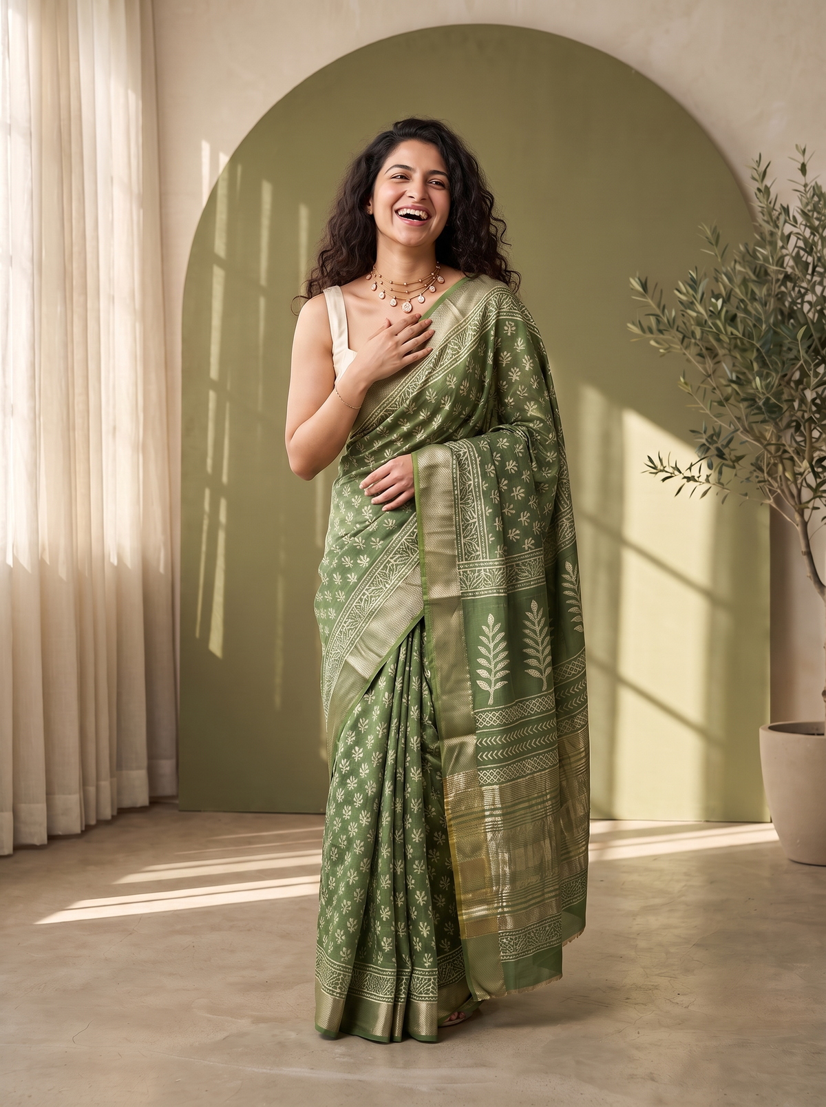 Rajlakshmi Maheshwari Cotton Silk Saree
