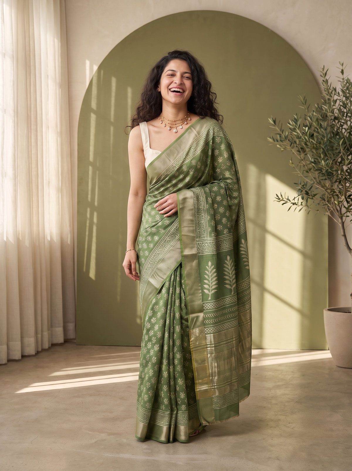 Rajlakshmi Maheshwari Cotton Silk Saree