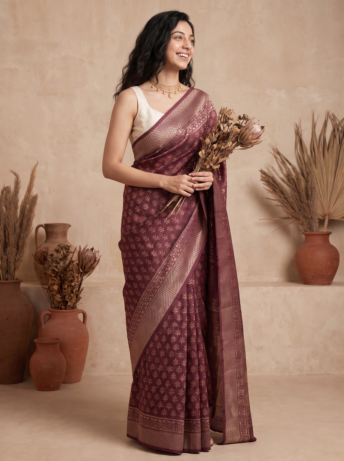 Kanakpriya Maheshwari Cotton Silk Saree