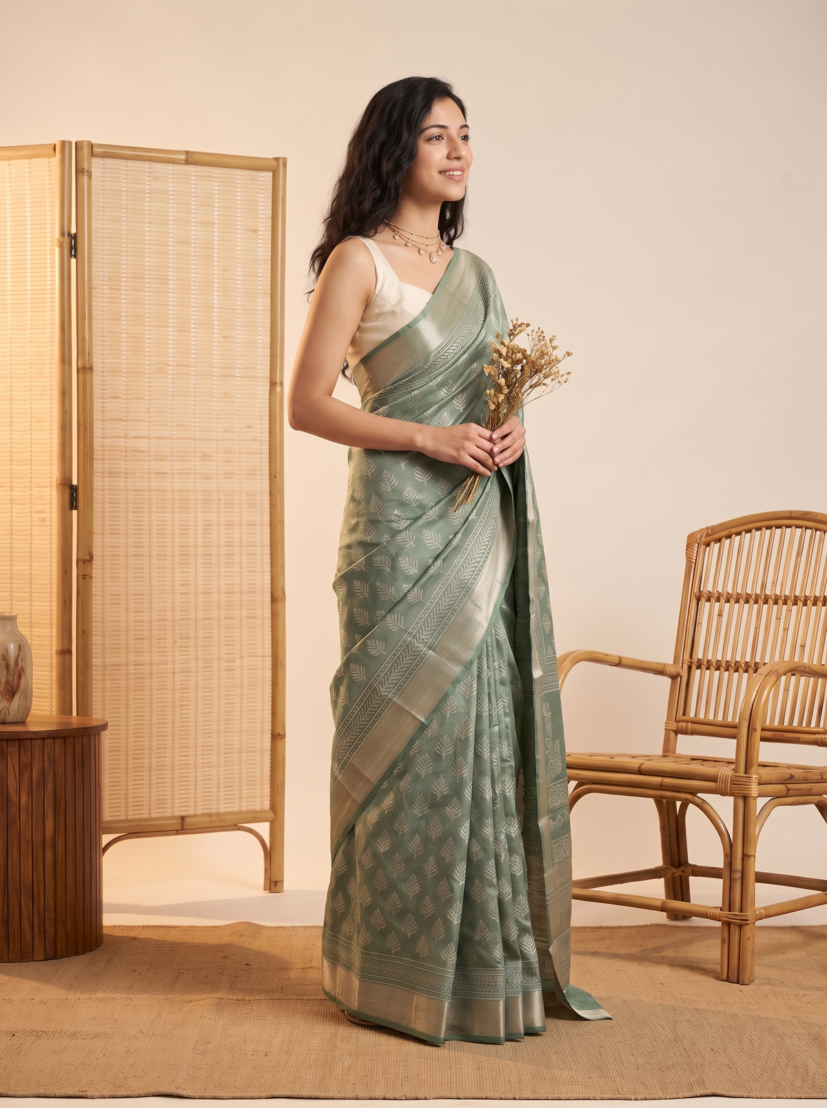 Chand Tara Maheshwari Cotton Silk Saree