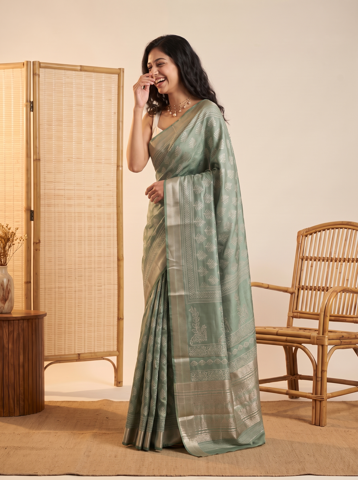 Chand Tara Maheshwari Cotton Silk Saree