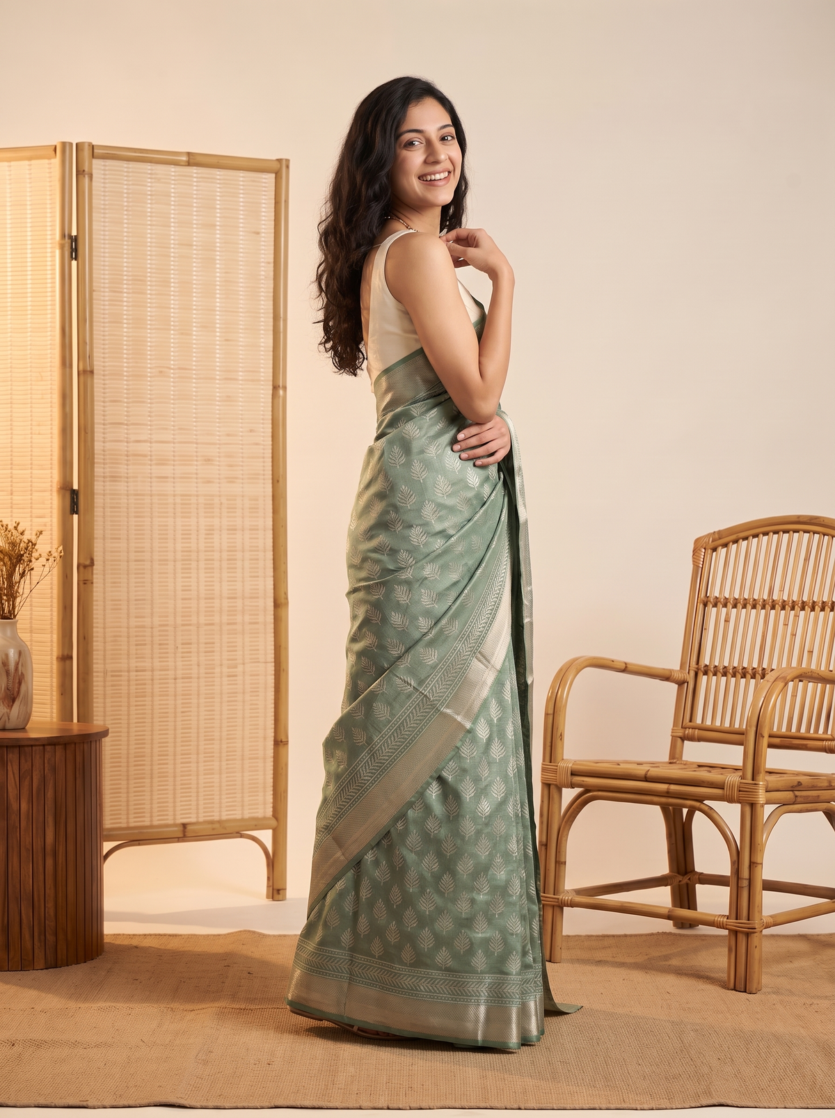 Chand Tara Maheshwari Cotton Silk Saree
