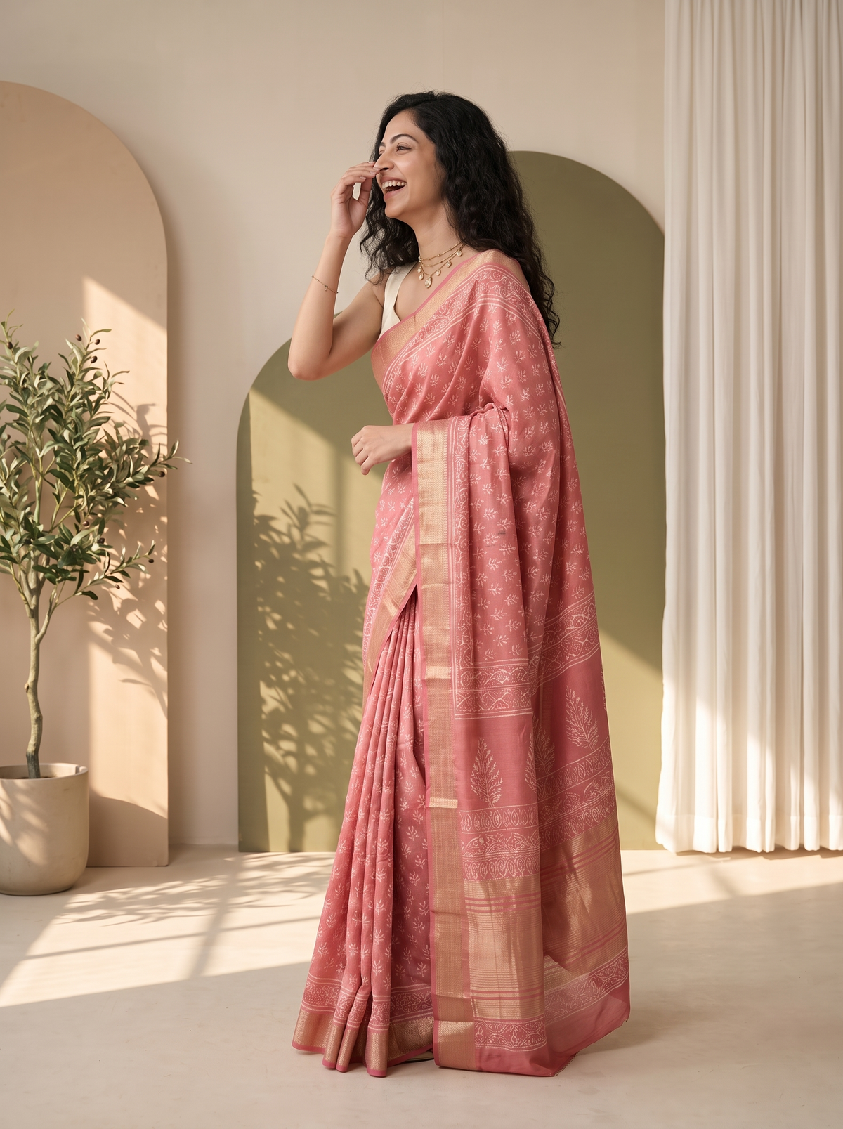 Mehrab Maheshwari Cotton Silk Saree